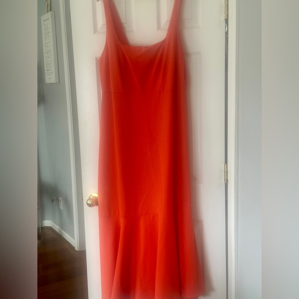 Anthropologie Vibrant Red Midi Slip Dress